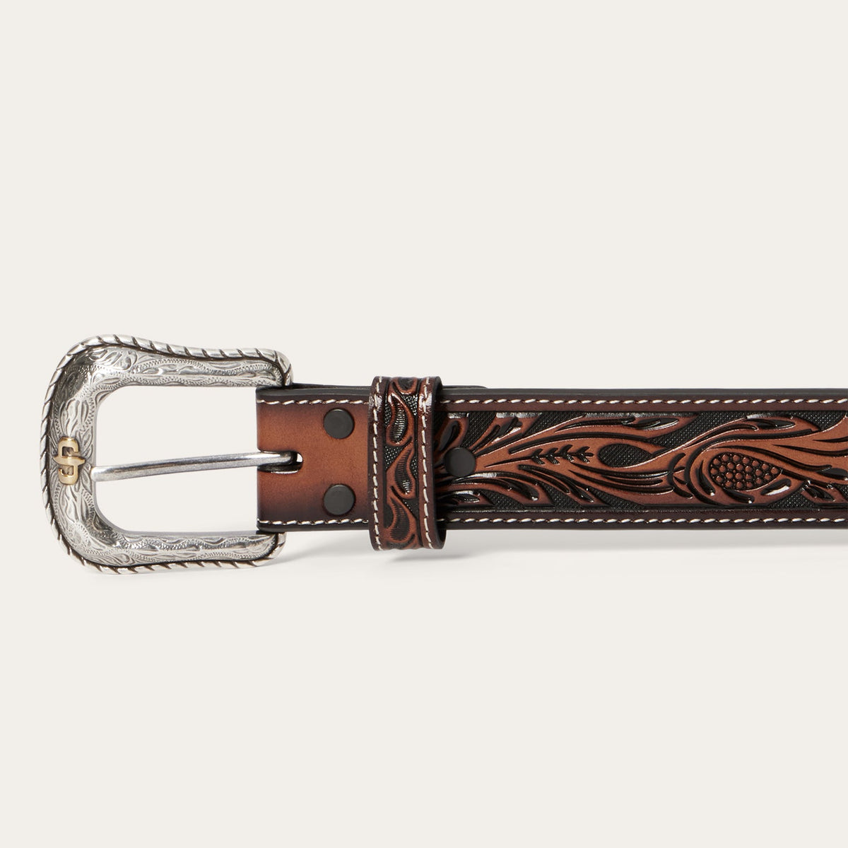 Tooled Belt Dark Brown - Stetson