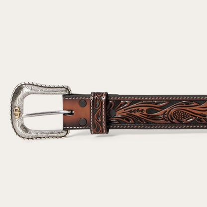 Tooled Belt Dark Brown - Stetson