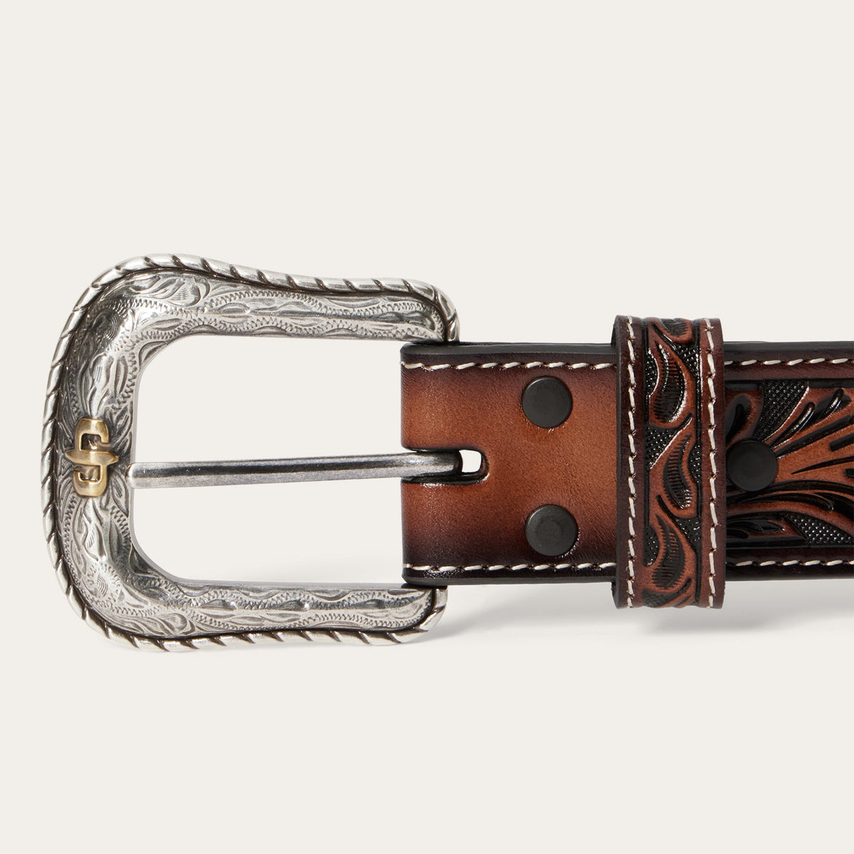 Tooled Belt Dark Brown - Stetson