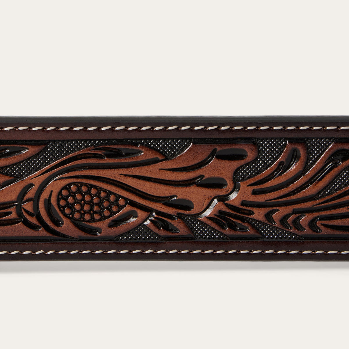 Tooled Belt Dark Brown - Stetson