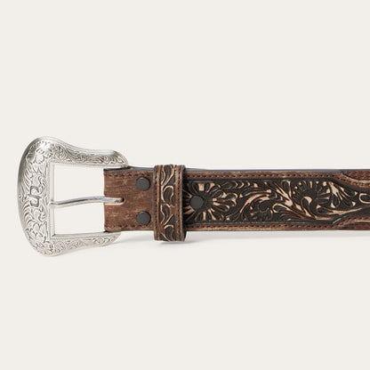 Hair-on-Hide Tooled Tab Belt Vintage/Brown - Stetson