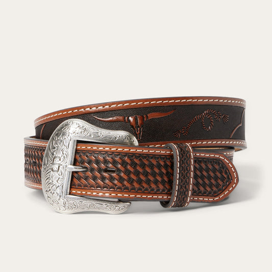 Western Icons Tooled Belt Cognac - Stetson