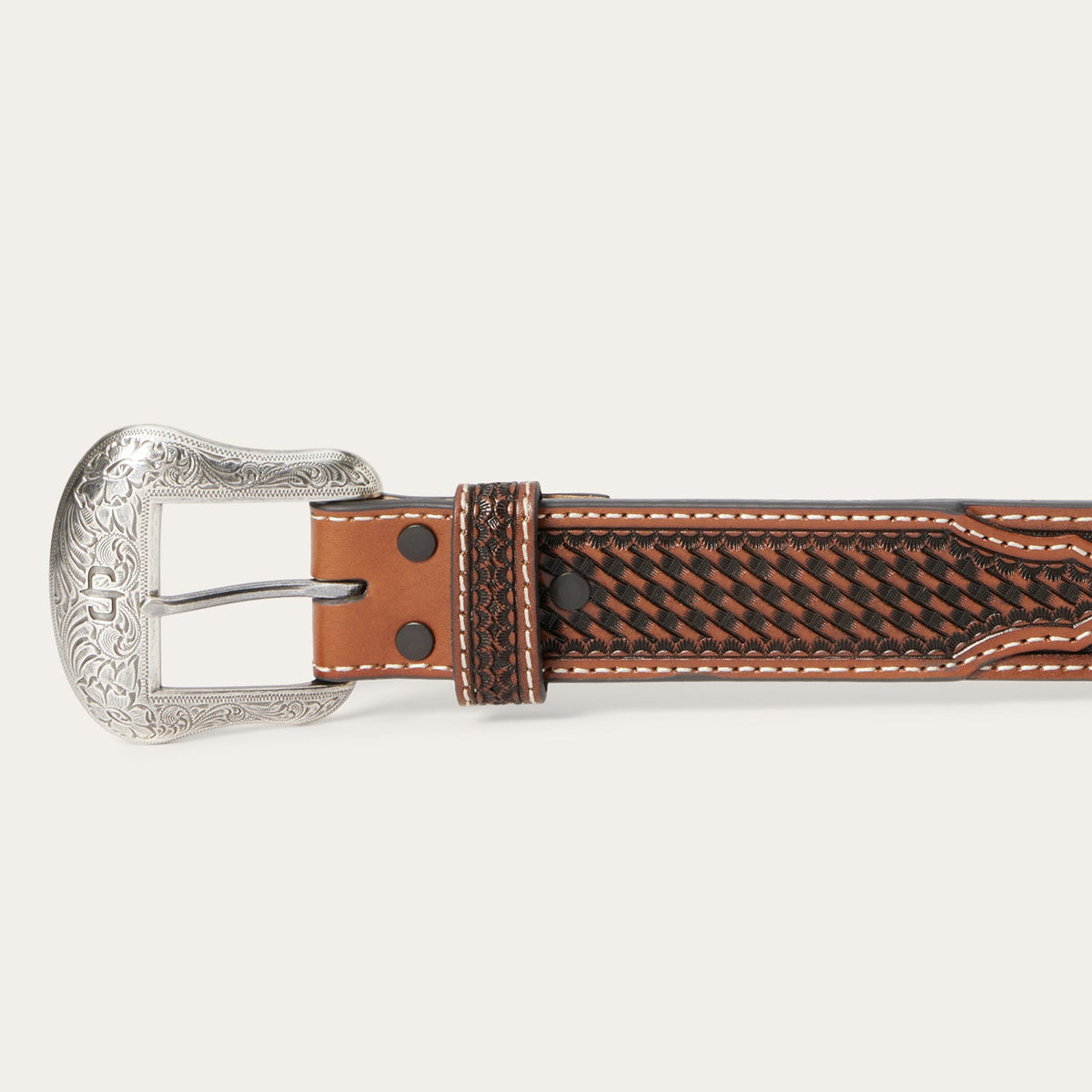 Western Icons Tooled Belt Cognac - Stetson