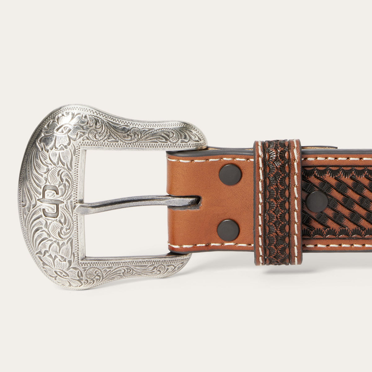 Western Icons Tooled Belt Cognac - Stetson