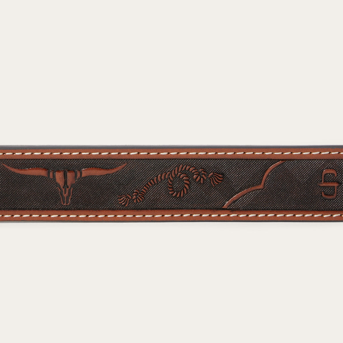 Western Icons Tooled Belt Cognac - Stetson