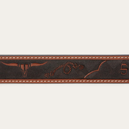 Western Icons Tooled Belt Cognac - Stetson