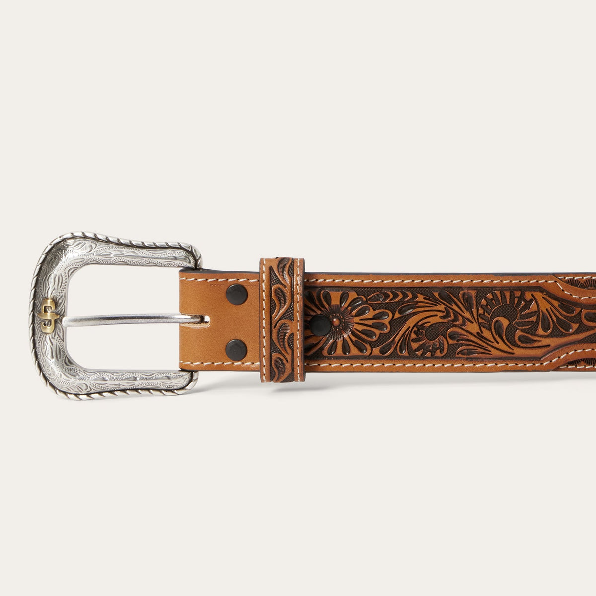 Tooled Tab Belt Cognac - Stetson