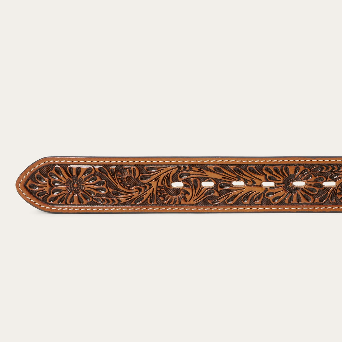 Tooled Tab Belt Cognac - Stetson