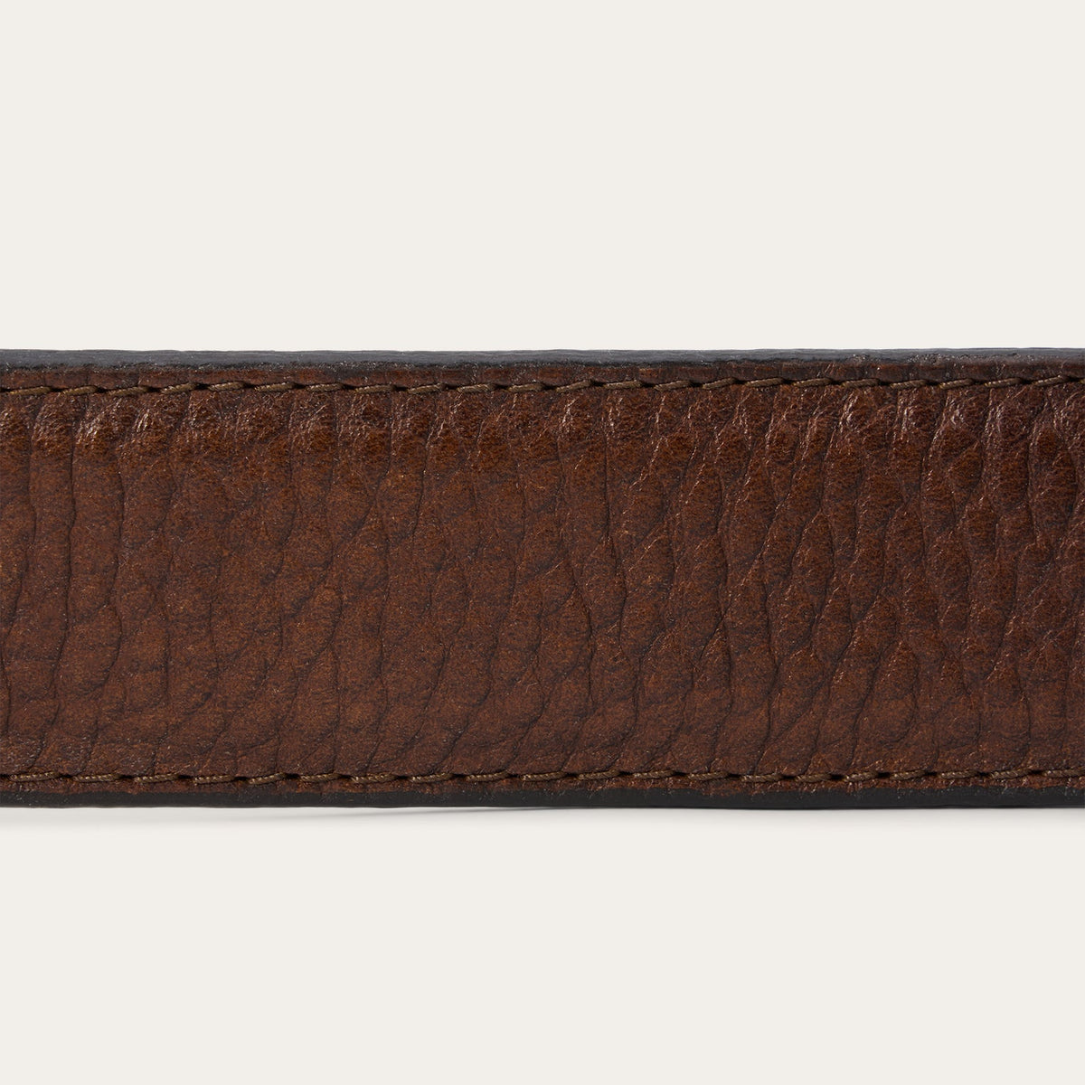 Bison Leather Tooled Tab Belt Hazelnut Bison - Stetson