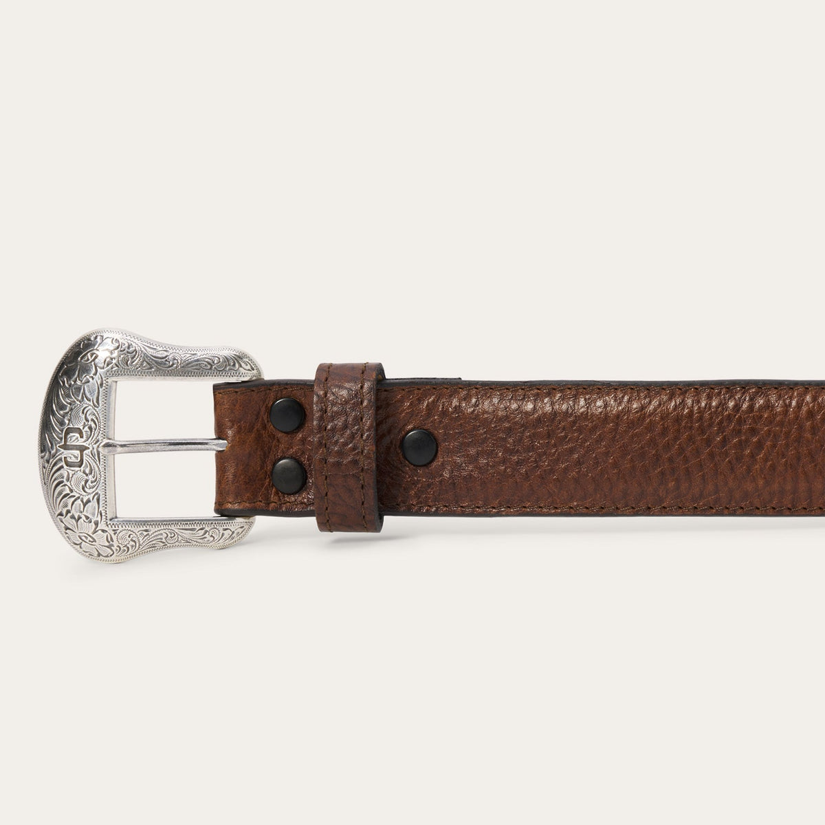 Bison Leather Concho Belt Hazelnut Bison - Stetson