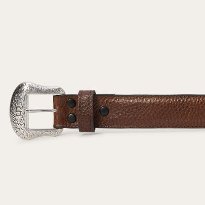 Bison Leather Concho Belt Hazelnut Bison - Stetson
