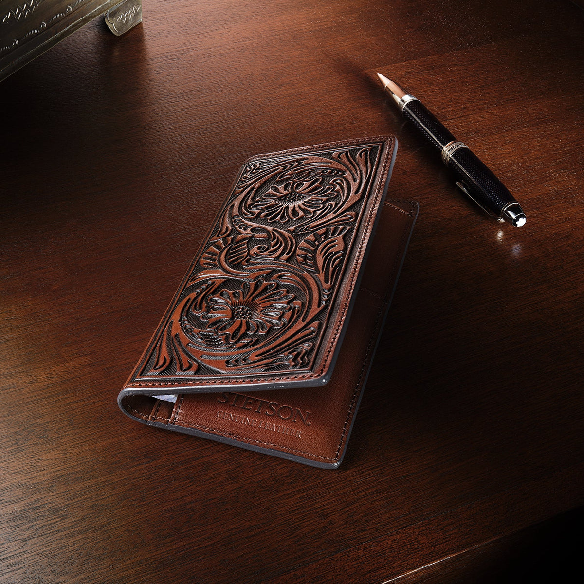 Tooled Checkbook Brown - Stetson