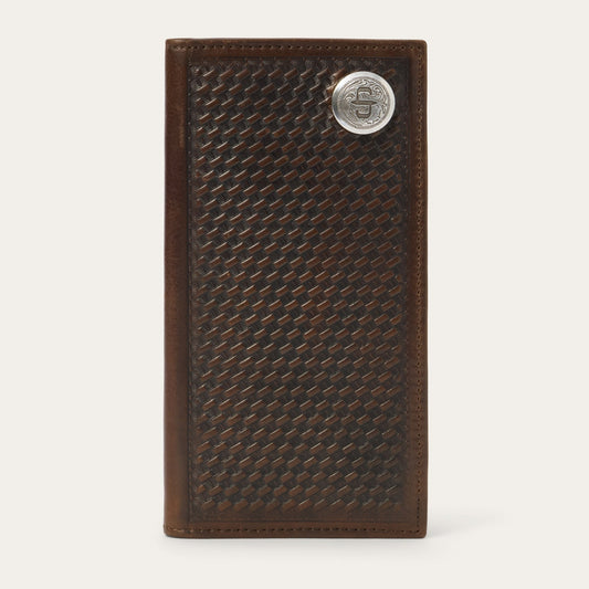 Basketweave Checkbook Brown - Stetson