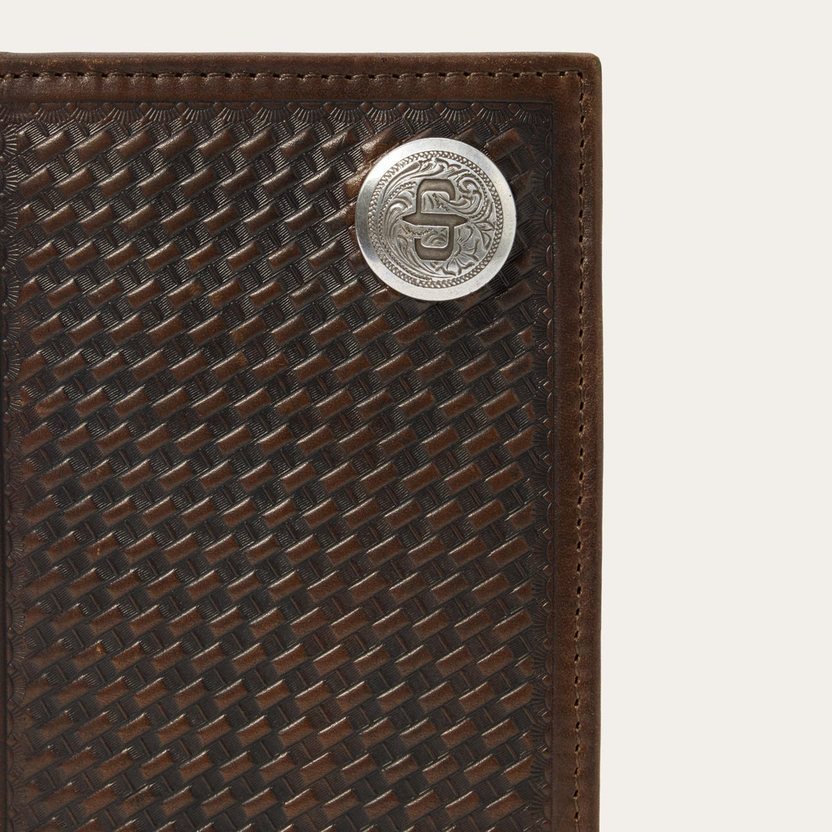 Basketweave Checkbook Brown - Stetson