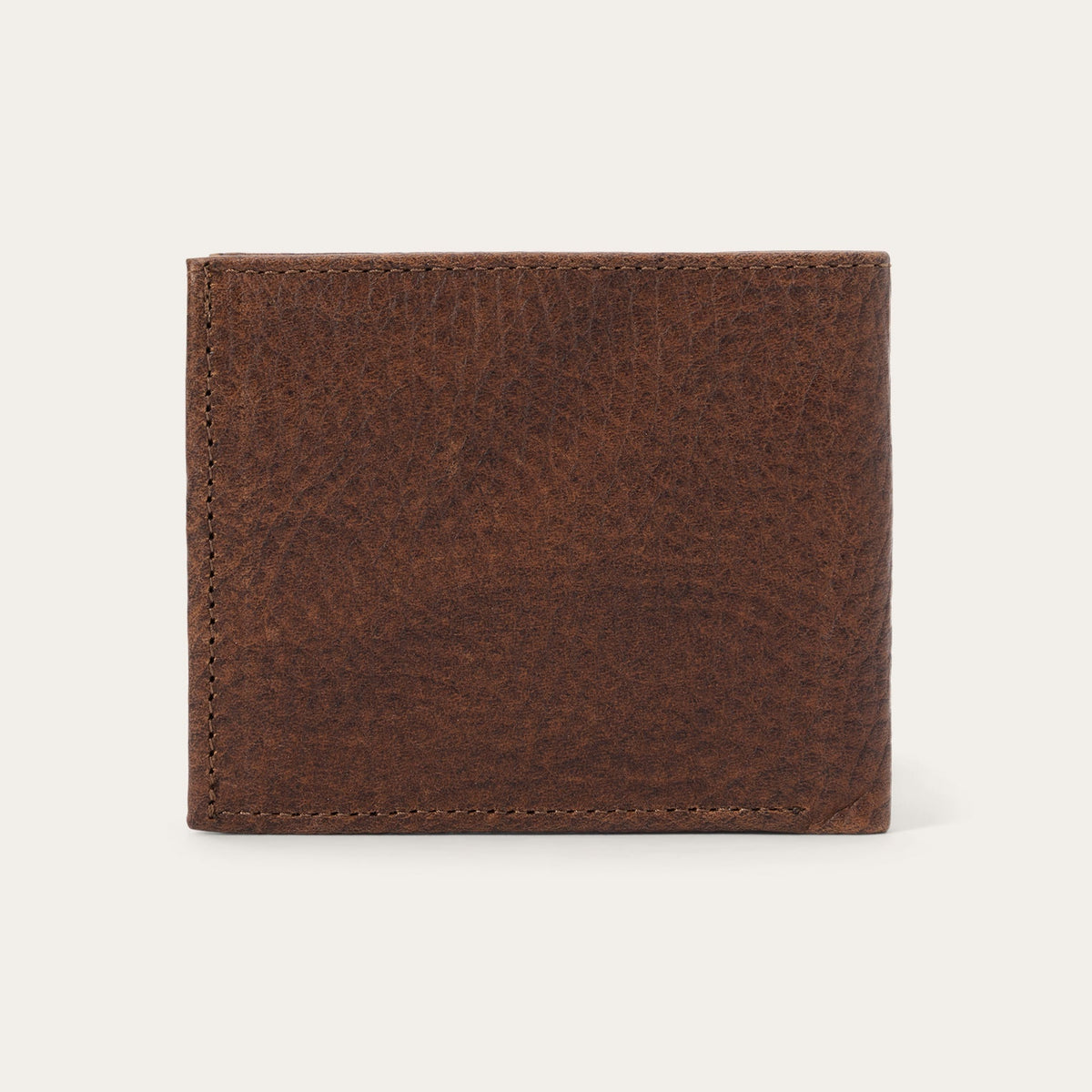 Bison Leather Stetson Rivet Bi-Fold Wallet Hazelnut Bison - Stetson
