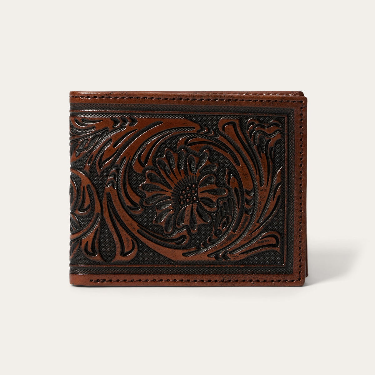 Tooled Bi-Fold Wallet Brown - Stetson