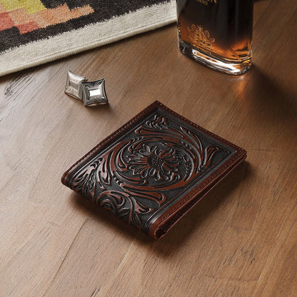 Tooled Bi-Fold Wallet Brown - Stetson