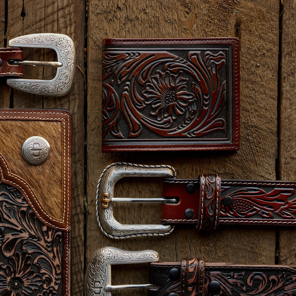 Tooled Bi-Fold Wallet Brown - Stetson