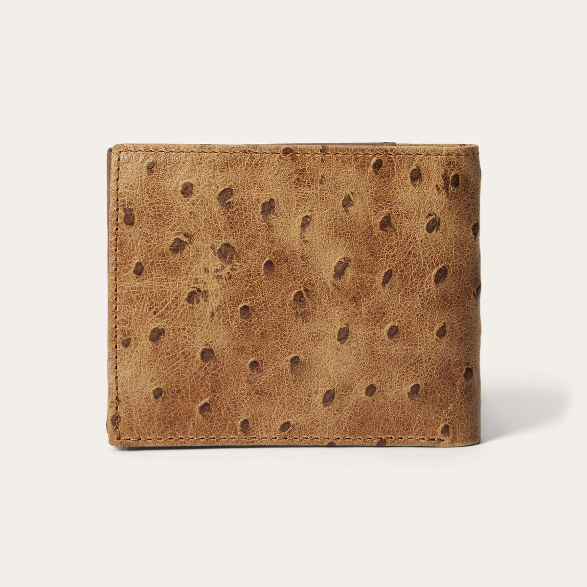 Tooled Embossed Ostrich Bi-Fold Wallet Brown / California Nut - Stetson