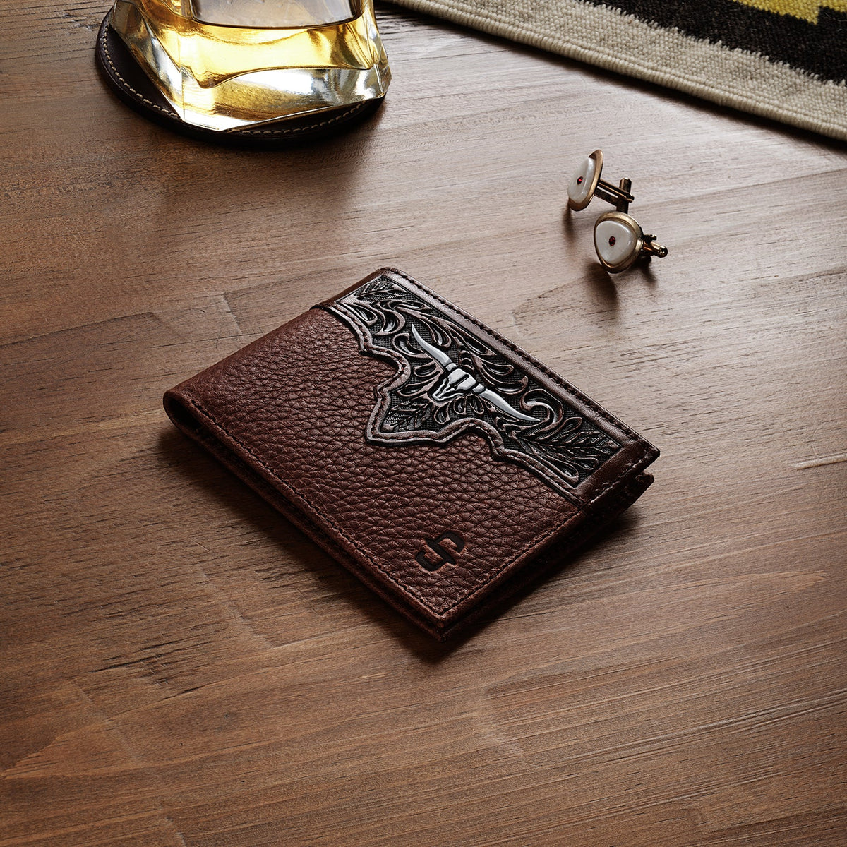Steer Head Bi-Fold Wallet Brown - Stetson