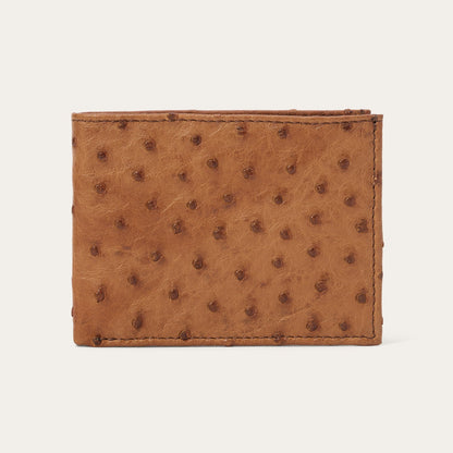 Ostrich Bi-Fold Wallet Antique Cognac - Stetson