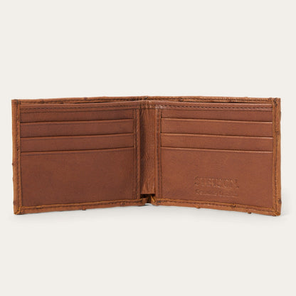 Ostrich Bi-Fold Wallet Antique Cognac - Stetson