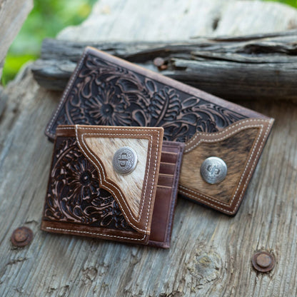 Hair-On-Hide Concho Checkbook Vintage Brown - Stetson