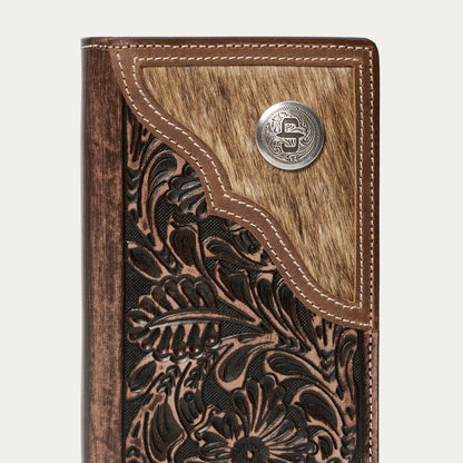 Hair-On-Hide Concho Checkbook Vintage Brown - Stetson