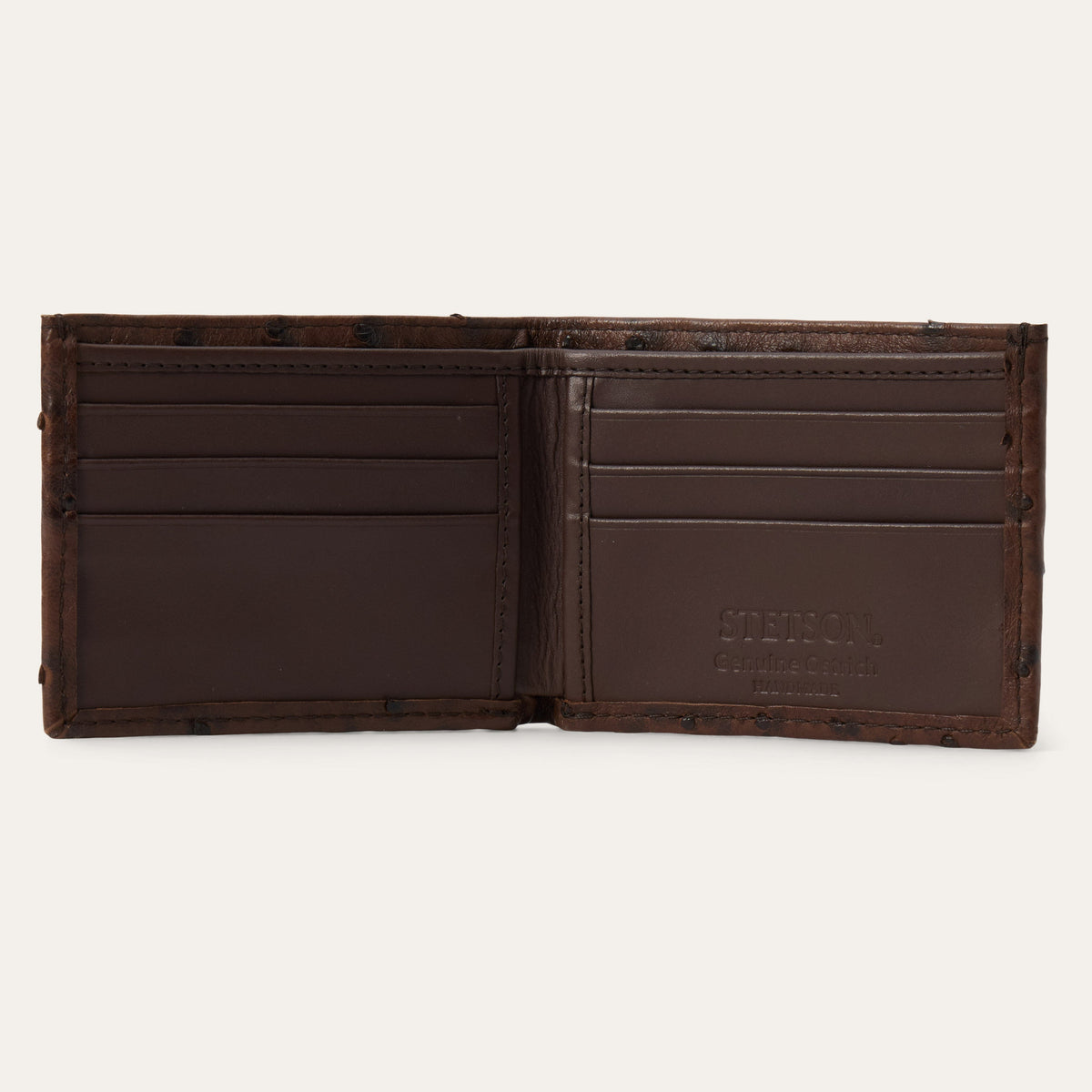Ostrich Bi-Fold Wallet Mocha Brown - Stetson