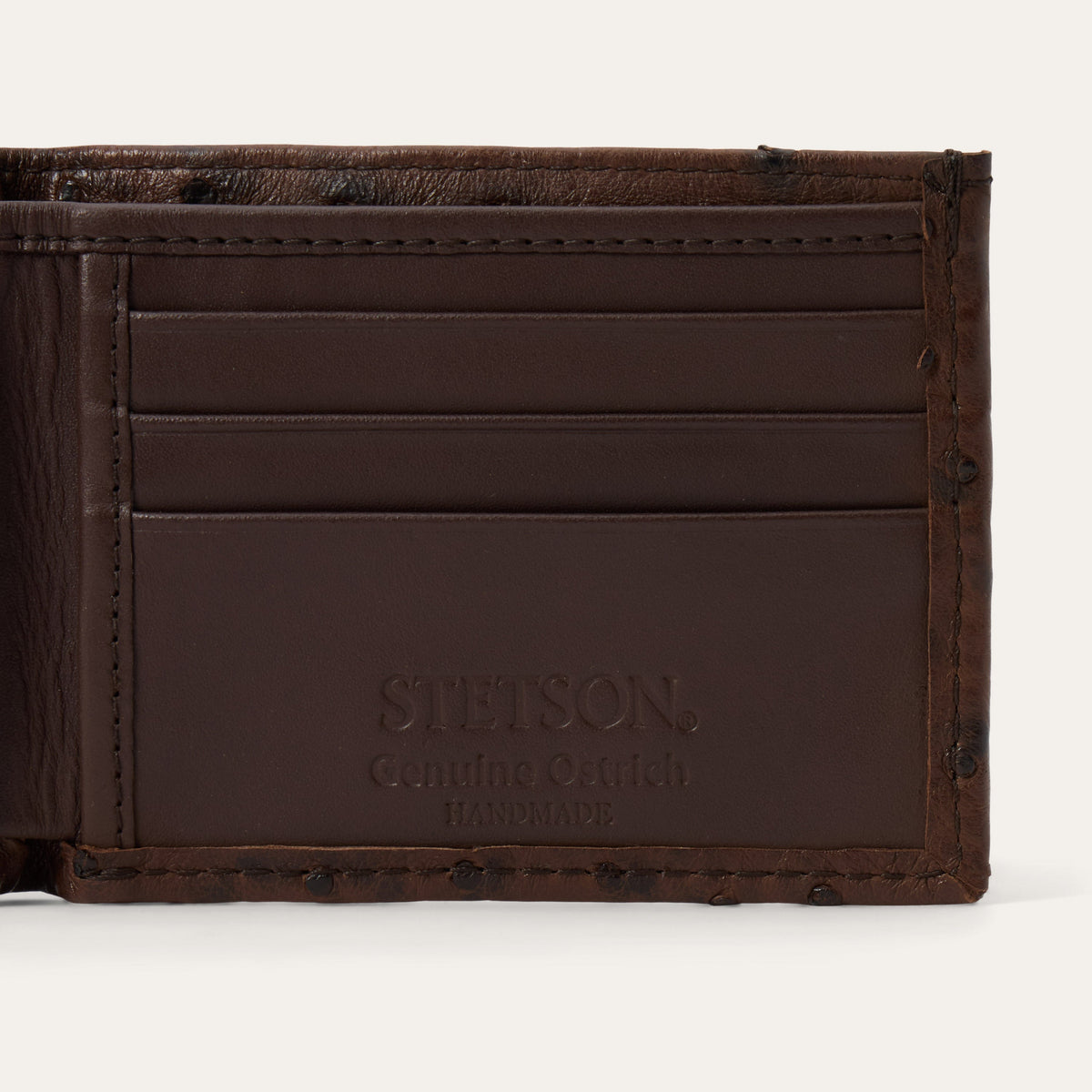 Ostrich Bi-Fold Wallet Mocha Brown - Stetson