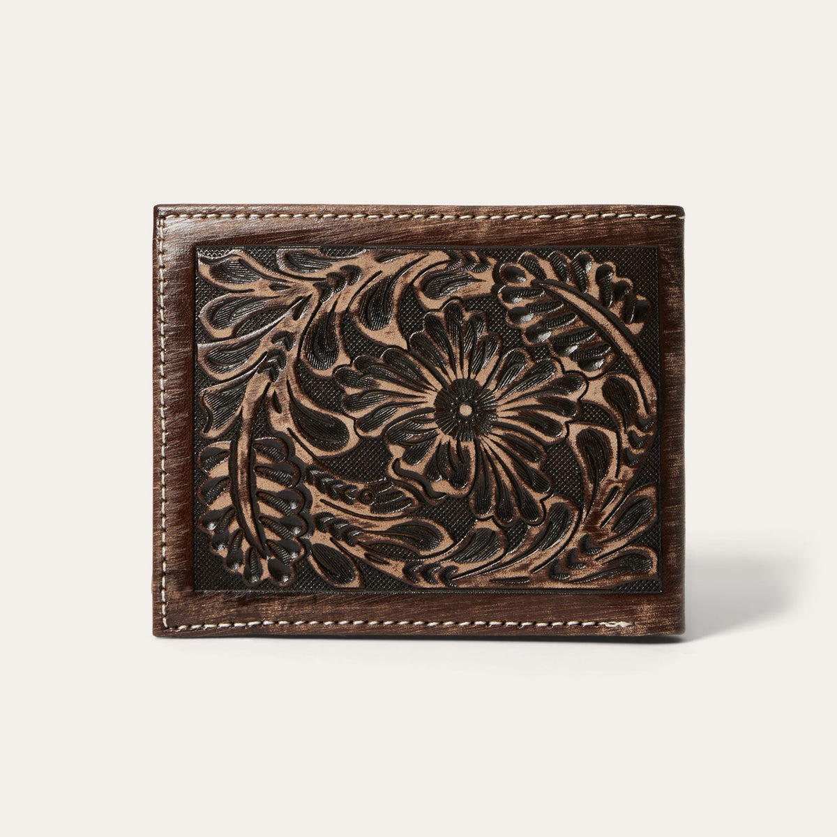 Hair-On-Hide Concho Bi-Fold Wallet Vintage Brown - Stetson