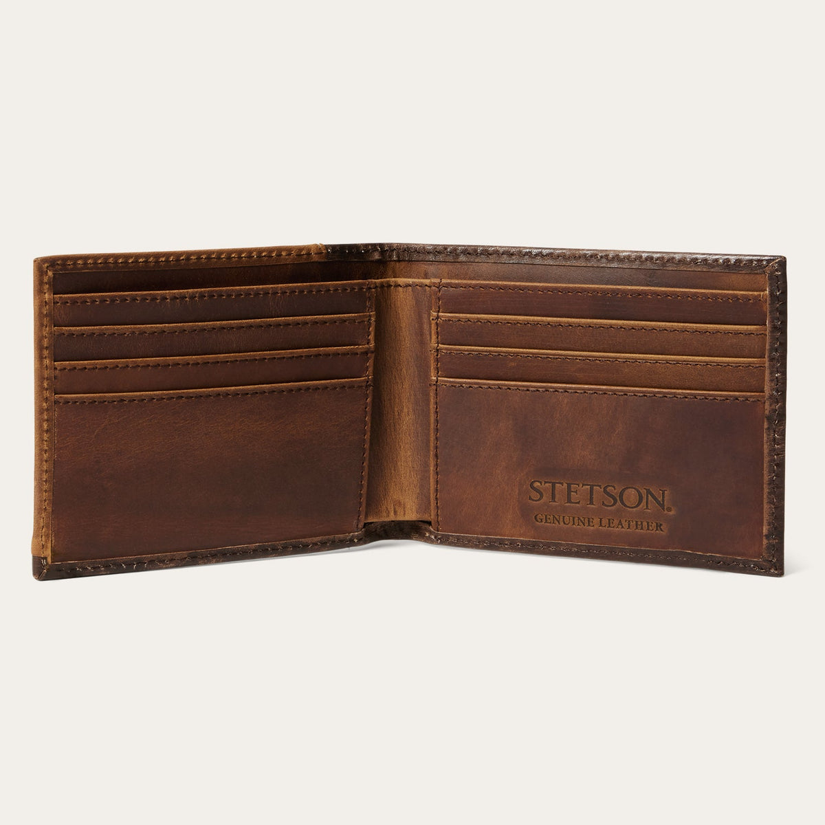 Hair-On-Hide Concho Bi-Fold Wallet Vintage Brown - Stetson