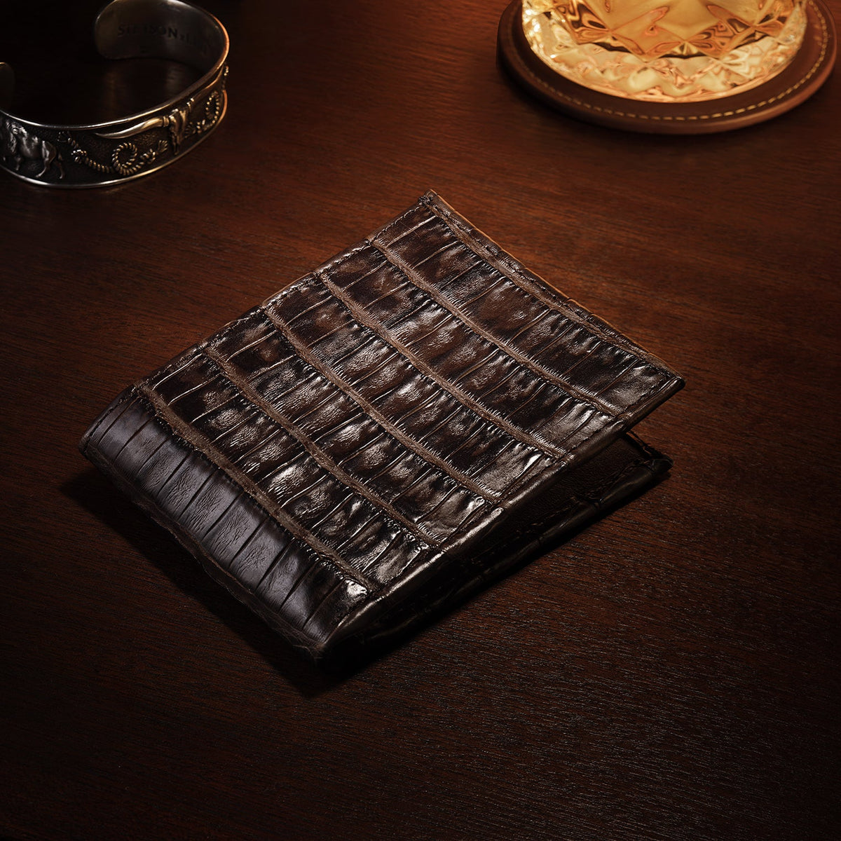 Caiman Bi-Fold Wallet Cigar Classic - Stetson
