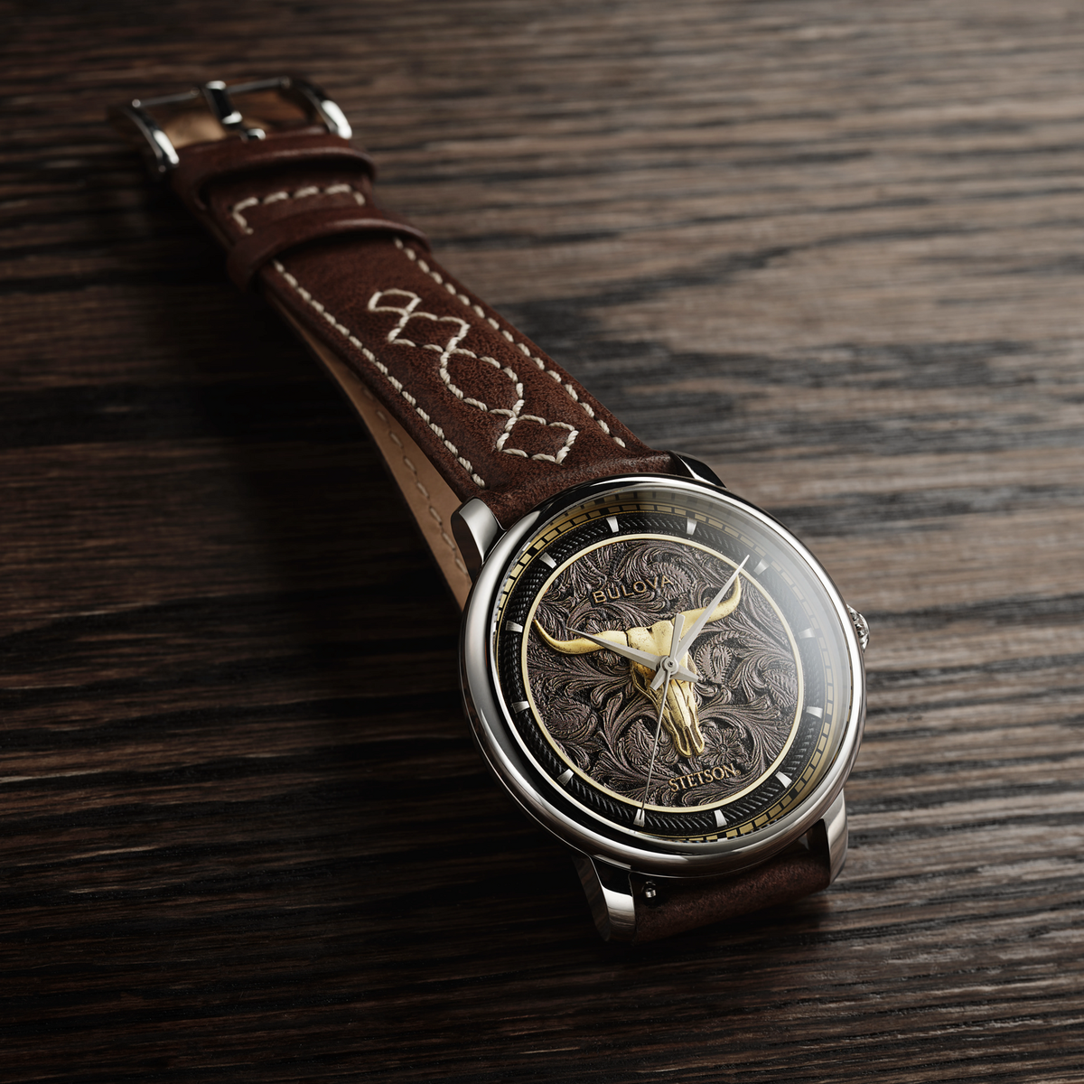 Bulova x Stetson Longhorn Watch Brown - Stetson