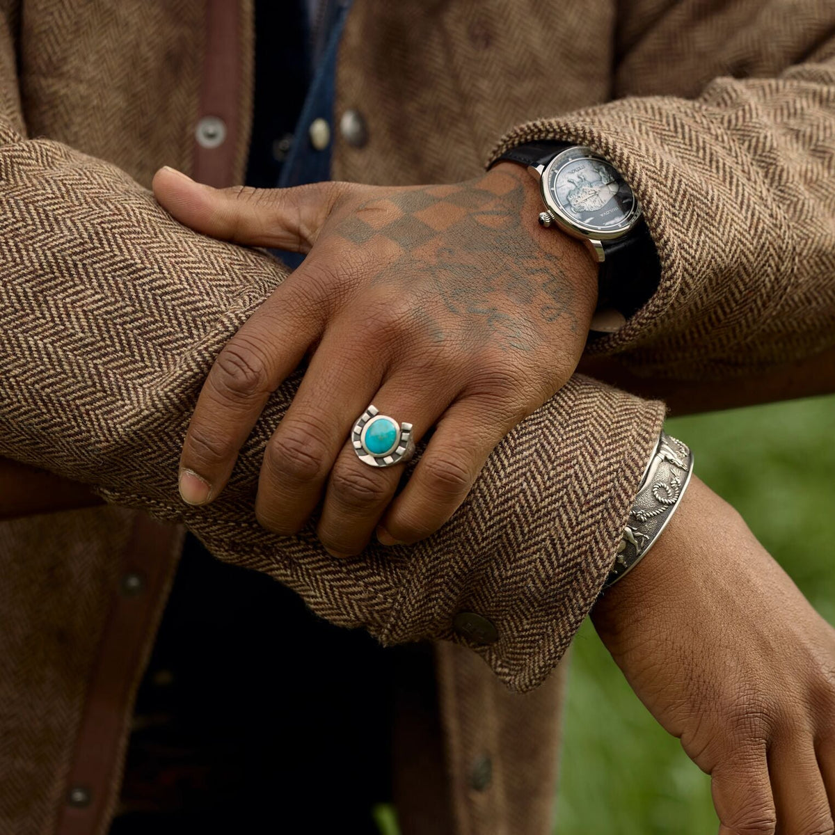 Horseshoe Ring with Turquoise Select a size - Stetson