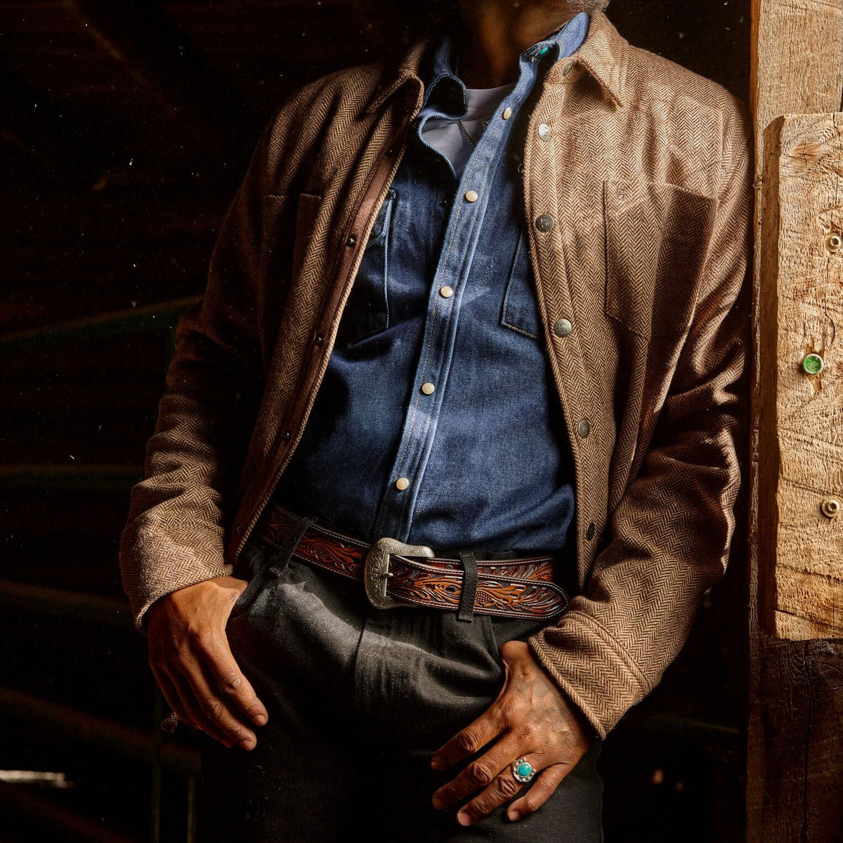 Horseshoe Ring with Turquoise Select a size - Stetson