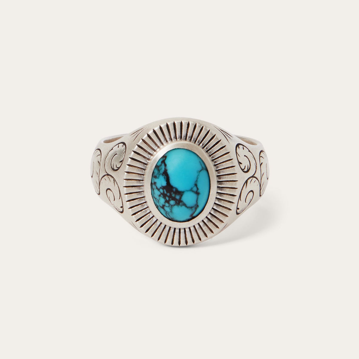 Filigree Ring with Turquoise Silver - Stetson