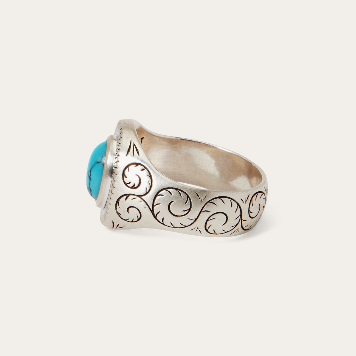 Filigree Ring with Turquoise Silver - Stetson