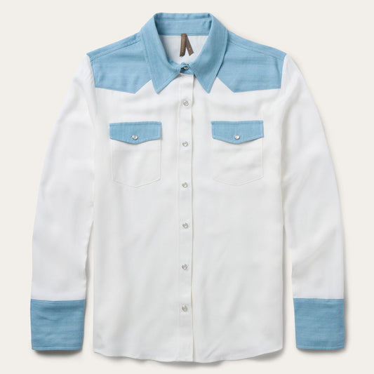 Denim Western Shirt White - Stetson