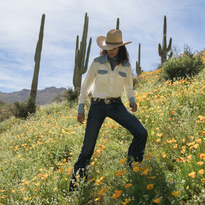 Denim Western Shirt White - Stetson