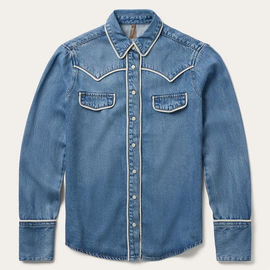 Piped Denim Shirt Blue - Stetson