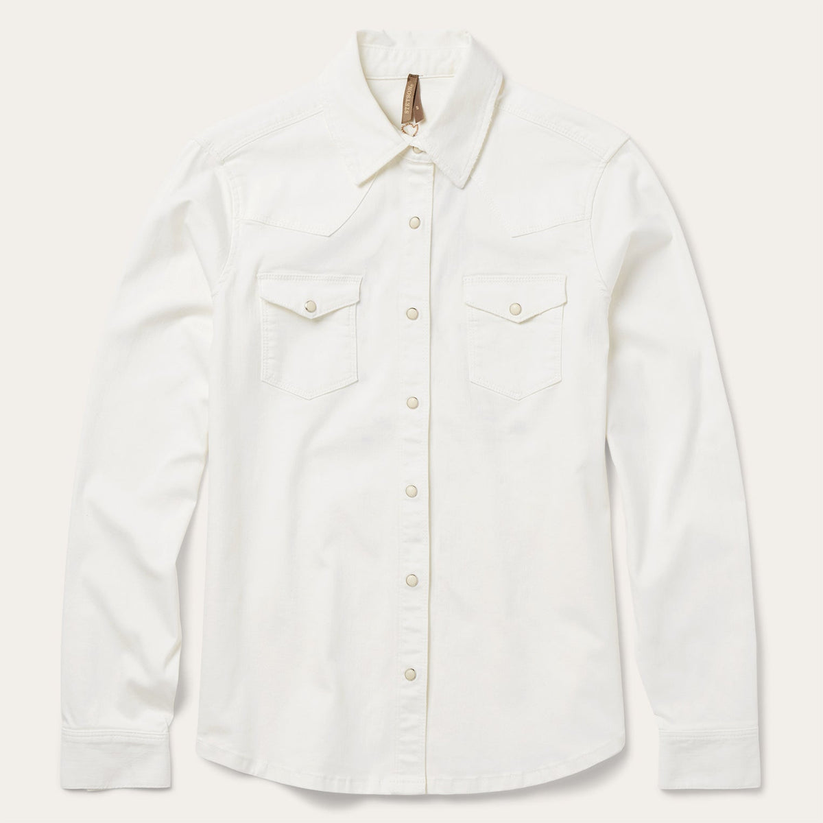 Western Embroidered Denim Shirt White - Stetson