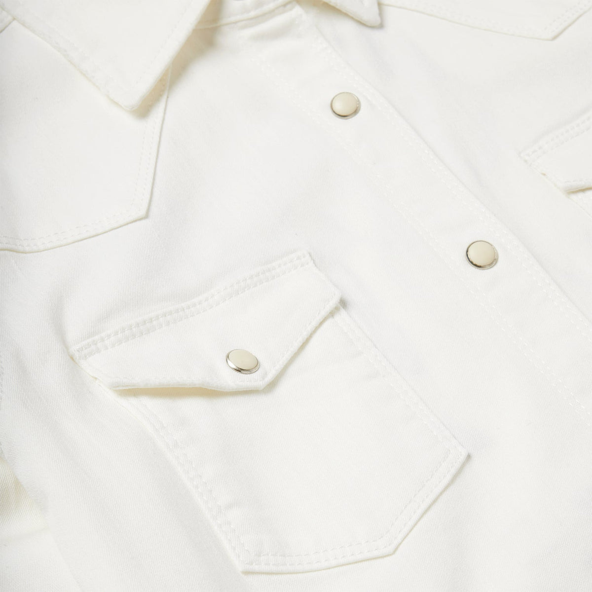 Western Embroidered Denim Shirt White - Stetson