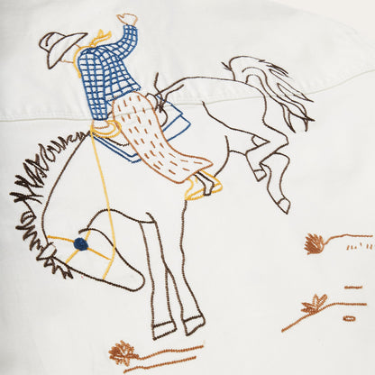 Western Embroidered Denim Shirt White - Stetson