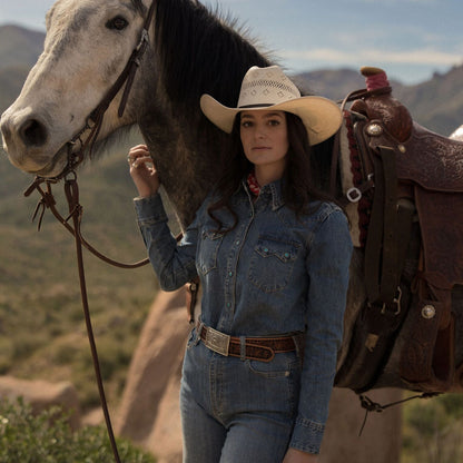 Turquoise Snap Western Denim Shirt Blue - Stetson