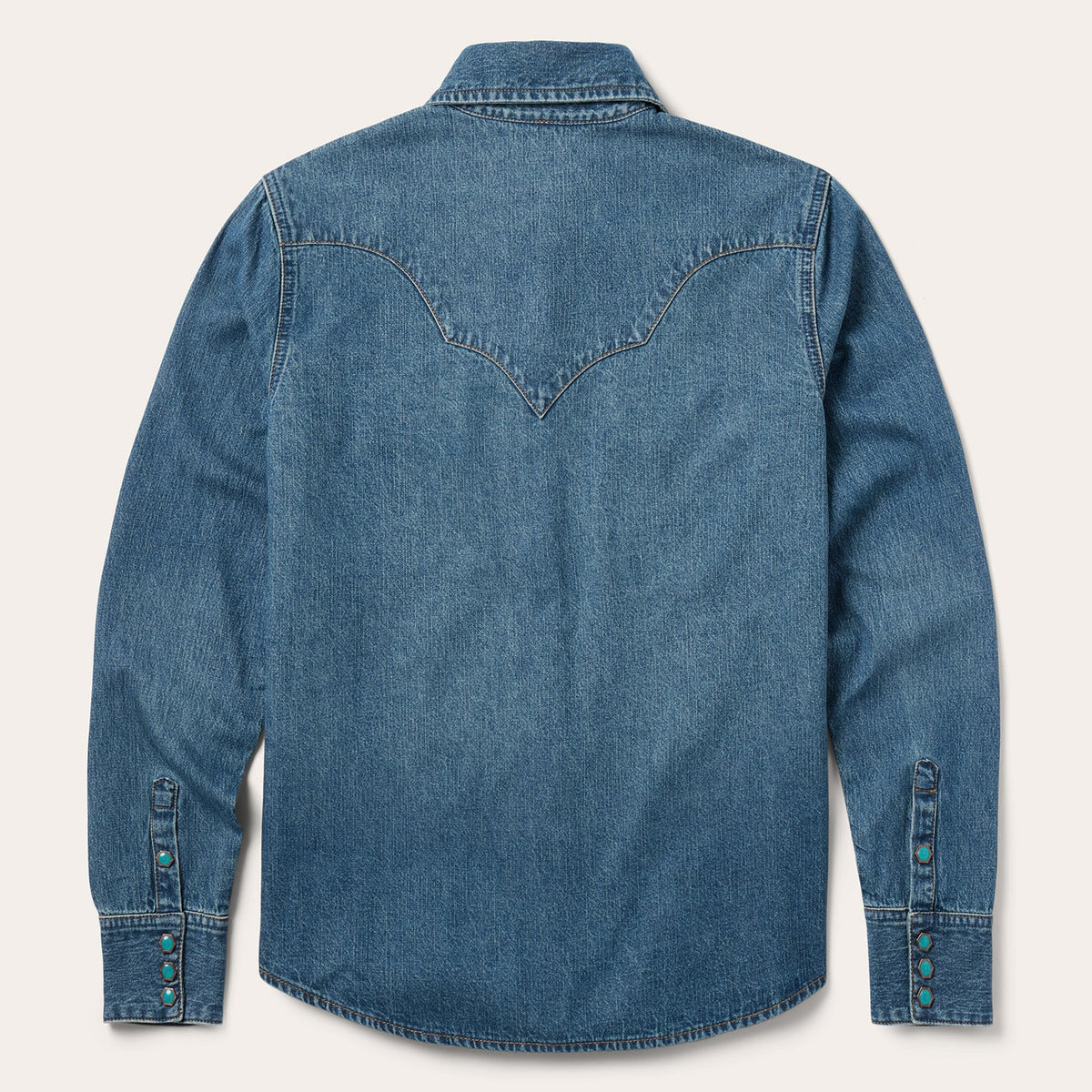 Turquoise Snap Western Denim Shirt Blue - Stetson