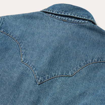 Turquoise Snap Western Denim Shirt Blue - Stetson
