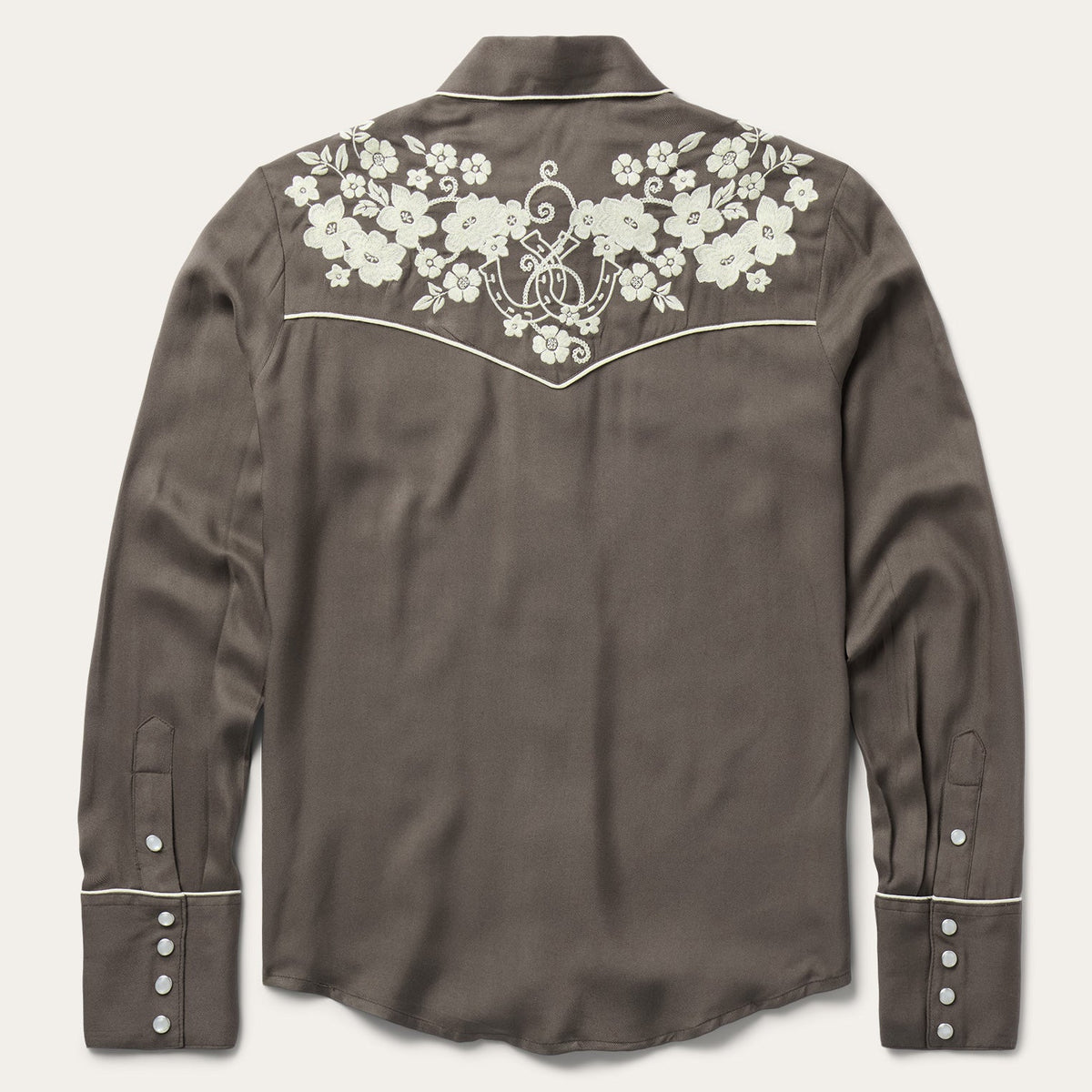 Embroidered Retro Western Shirt Brown - Stetson