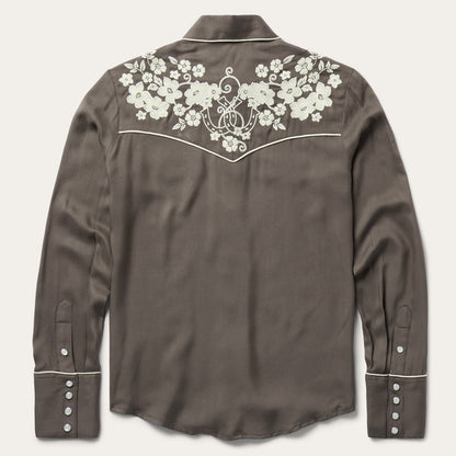 Embroidered Retro Western Shirt Brown - Stetson