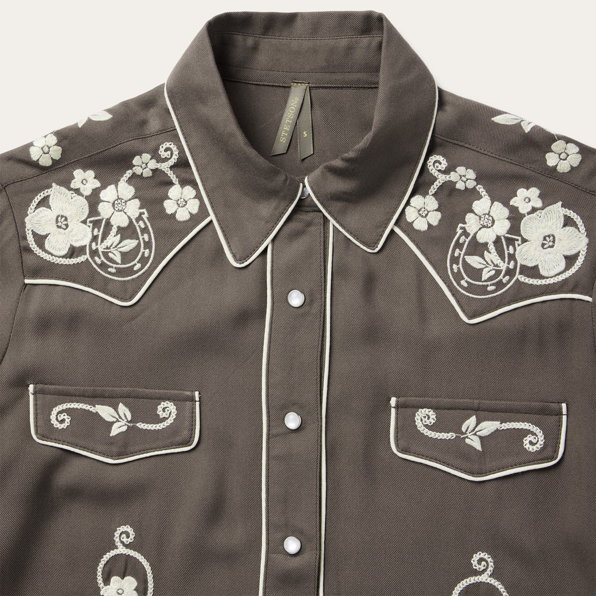 Embroidered Retro Western Shirt Brown - Stetson